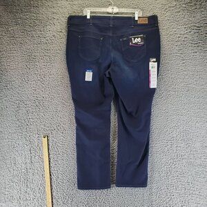 Lee Jeans Womens Size 22W Dark Blue Straight Leg Regular Fit Stretch *NWT*